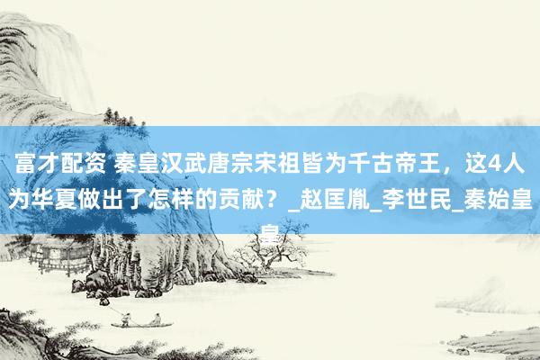 富才配资 秦皇汉武唐宗宋祖皆为千古帝王，这4人为华夏做出了怎样的贡献？_赵匡胤_李世民_秦始皇