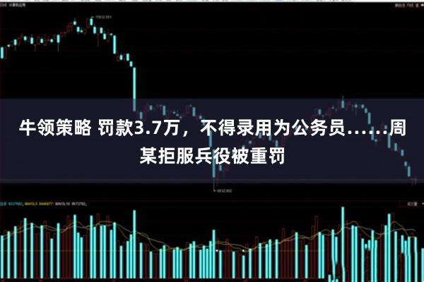 牛领策略 罚款3.7万，不得录用为公务员……周某拒服兵役被重罚