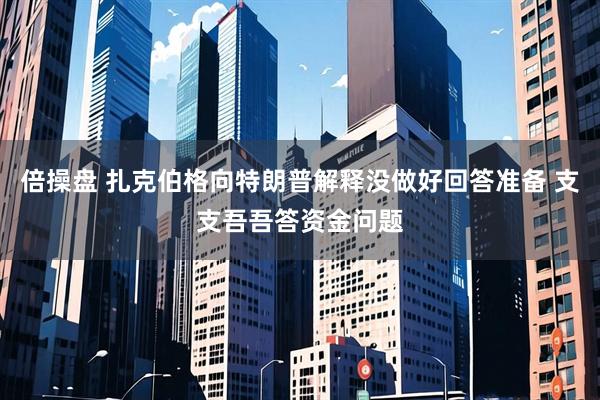 倍操盘 扎克伯格向特朗普解释没做好回答准备 支支吾吾答资金问题